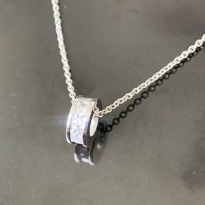 New!! Round Diamond Necklace Stainless Steel- Sliver